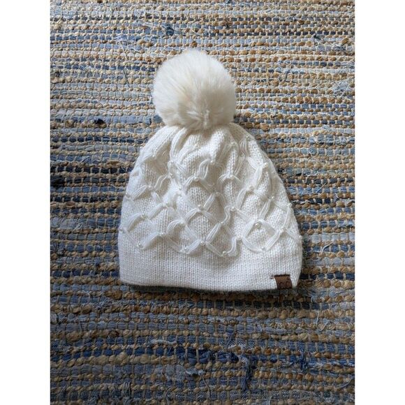 C.C Soft Warm All Over Pearl Crochet Pom Beanie Winter Hat Quiet Luxury Winter - Picture 2 of 7
